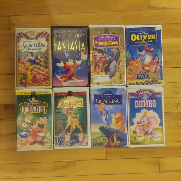 Walt Disney 8 Rare Classic Disney Masterpiece VHS Collection Movies - Picture 1 of 3